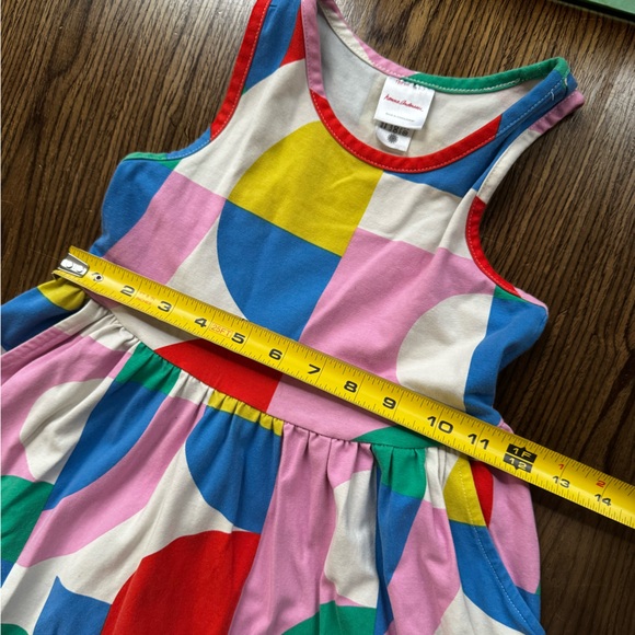 Hanna Andersson abstract rainbow shapes sleeveless cotton jersey dress Girls 6-7 - Picture 4 of 6